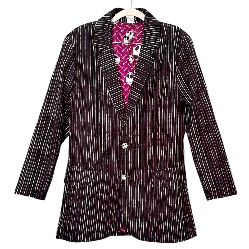 Disney Men’s Nightmare Before Christmas Black Striped Blazer Size Medium